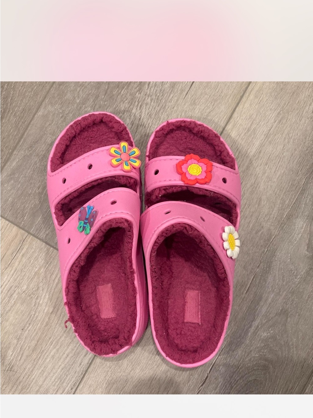 Fleece lined crocs with jibbitz